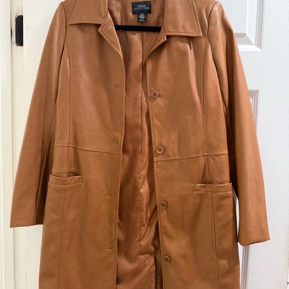 Urban Outfitters Tan Leather Coat - Picture 1 of 4